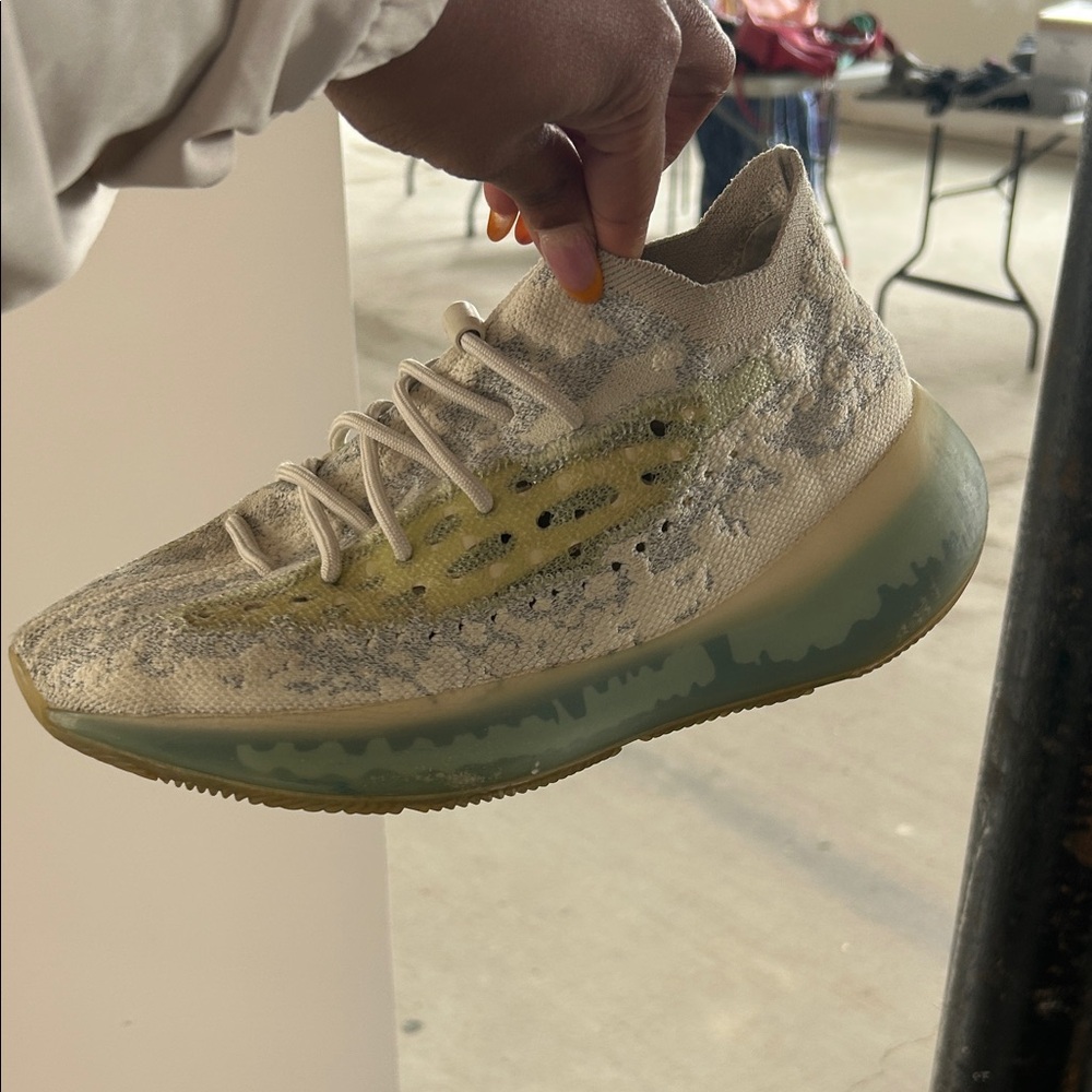 Yeezy Athletic Shoes in Cream and Green